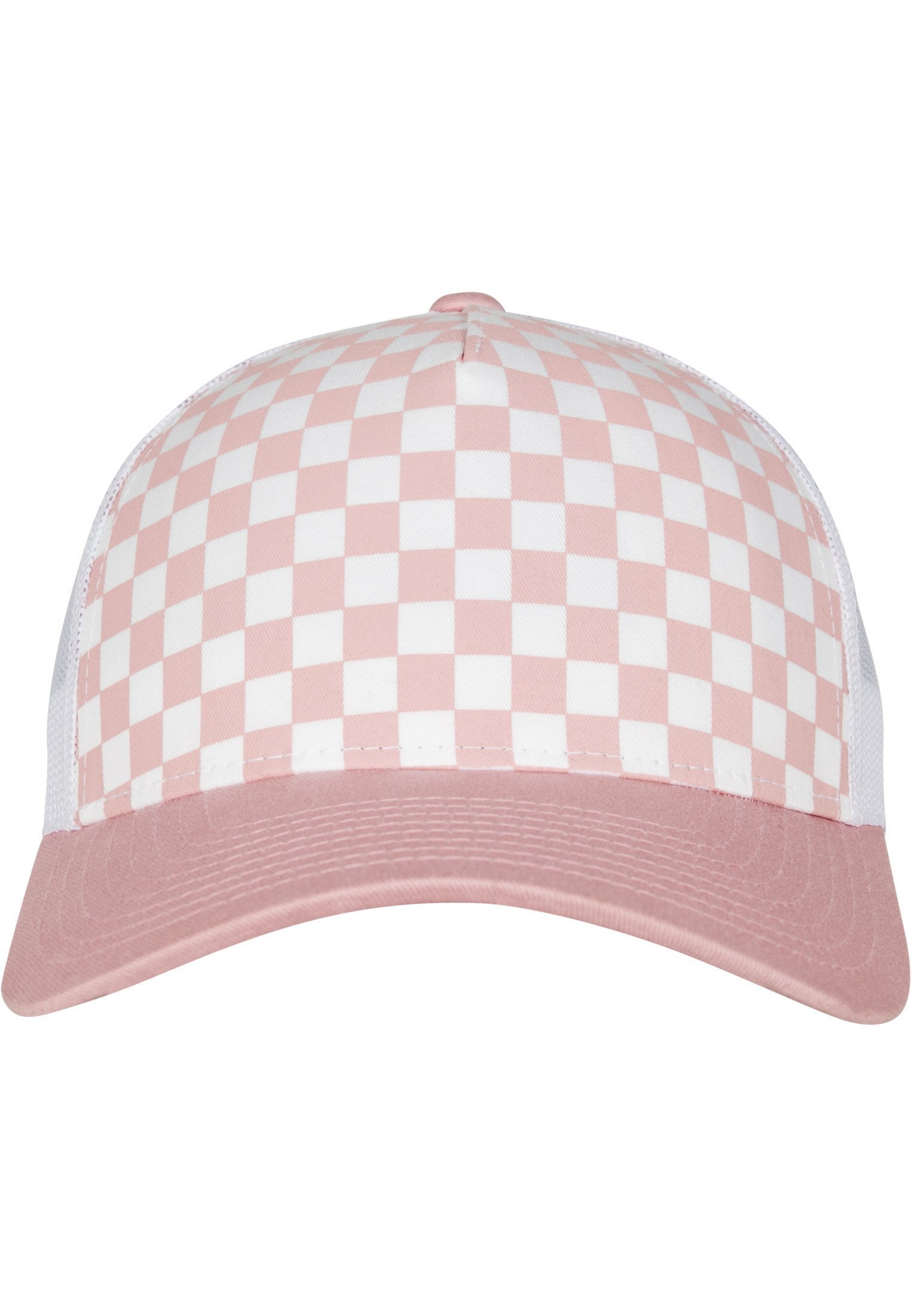 Cappellino Flexfit CHECKERBOARD RETRO TRUCKER - rosa chiaro/bianco