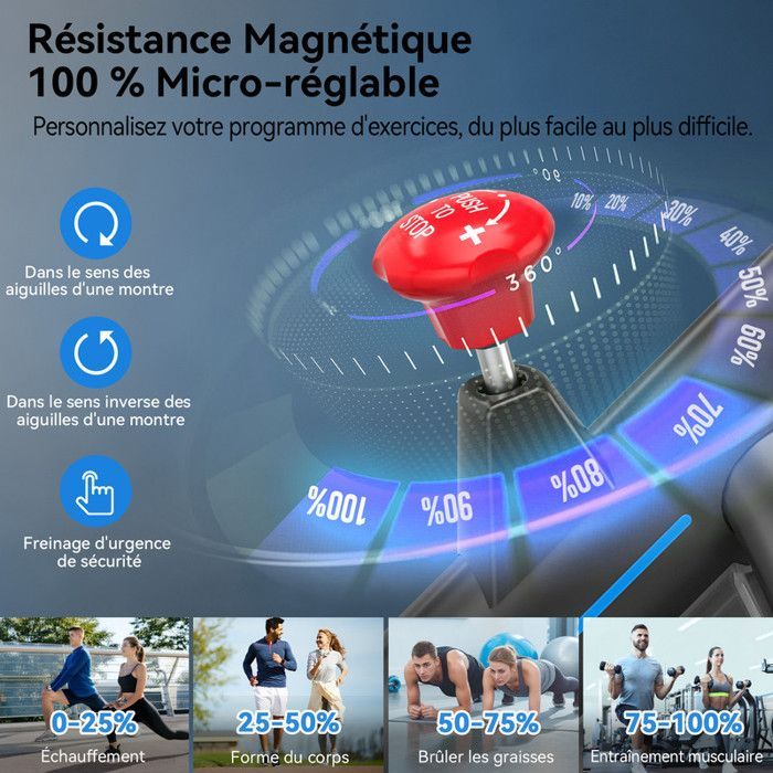 Vélo d'Appartement avec APP Wenoker,Vélo d'intérieur avec silencieux,Velod Appartement Résistance Magnétique Réglable,Capacité 160kg