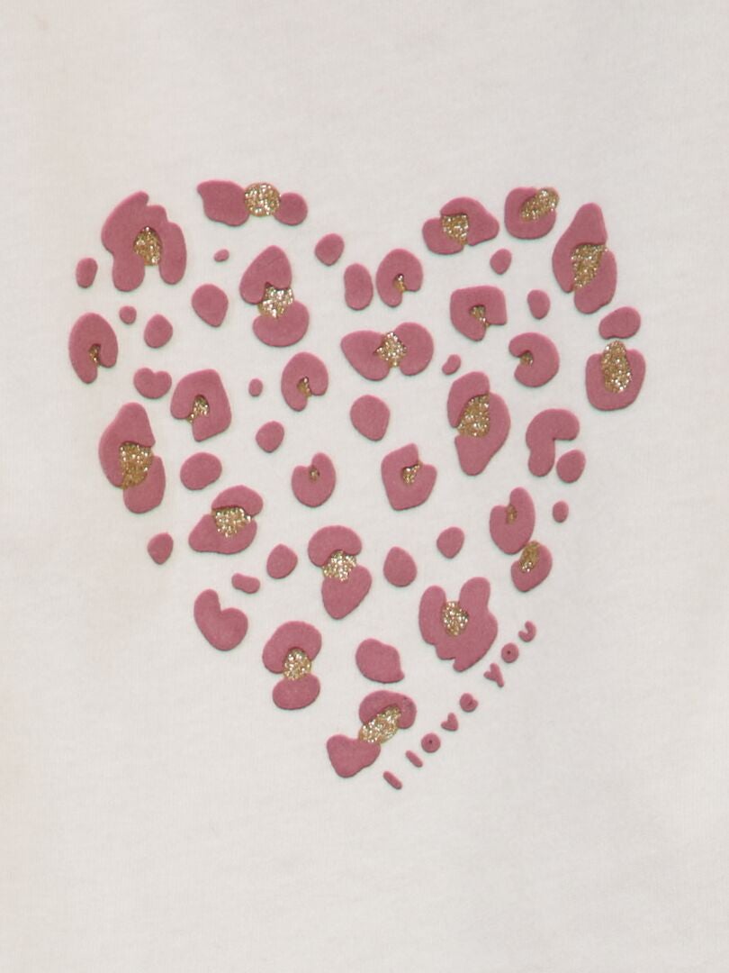 Bouclé T-shirt met lange mouwen en print - ROZE