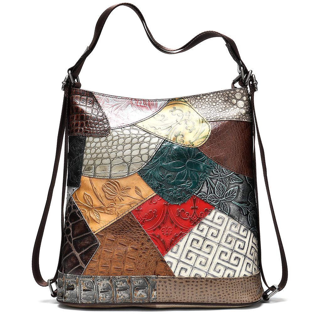 Sac bandoulière femme en cuir véritable, sac à dos seau, sac messager, sac à dos bandoulière en cuir de vachette embossé