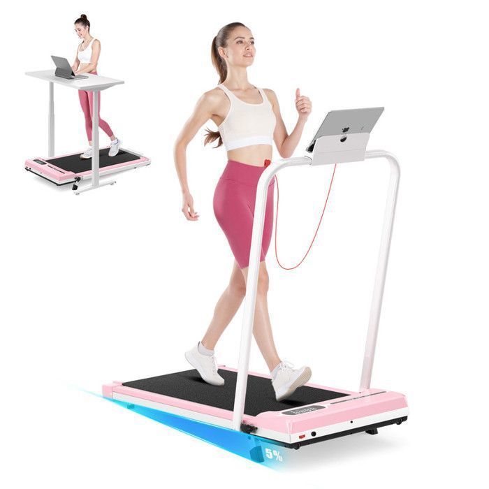 Tapis roulant pieghevole 3 in 1 con inclinazione del 5% - Tapis roulant elettrico - Velocità di camminata 1-8 km/h - Motore da 2,5 HP - con telecomando