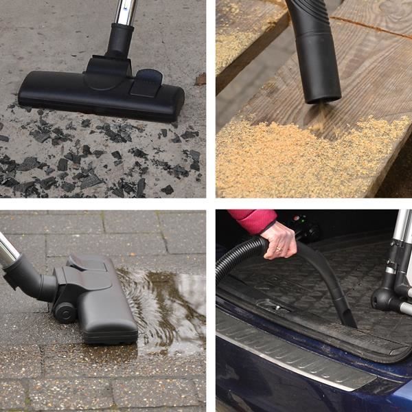 Industriële stofzuiger - HECHT - 8335 Z - 1400W - 35L roestvrij staal - Inclusief accessoires