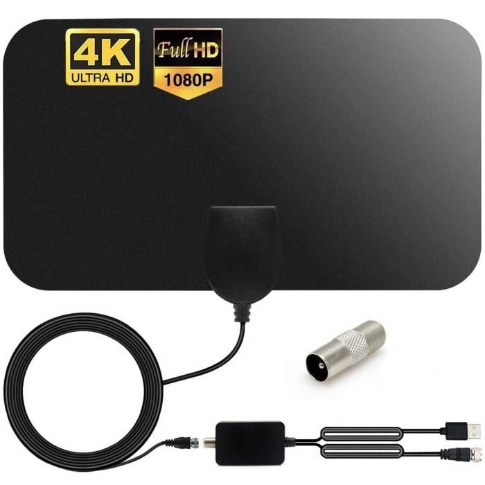 Antena de TV digital terrestre HD HD potente para interiores - ABURNUDREY - Amplificador de señal de 25 dBi - Alcance de 96 km (60 millas)