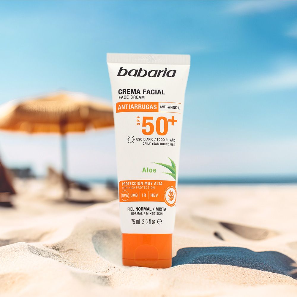 Sejas saules aizsargkrēms ar alveju un SPF 50 Sejas aizsardzība