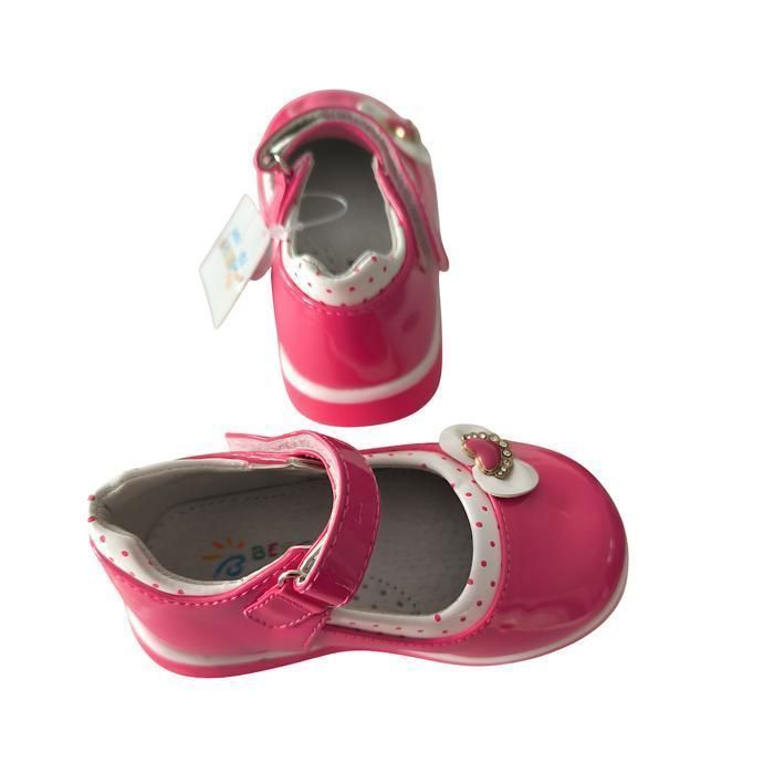 Zapatos - Bebé - Niña - Mary Janes - Zapatos tipo T - Piel - Charol - Rosa - Fucsia - Estampado de corazones - Tallas 22 a 25