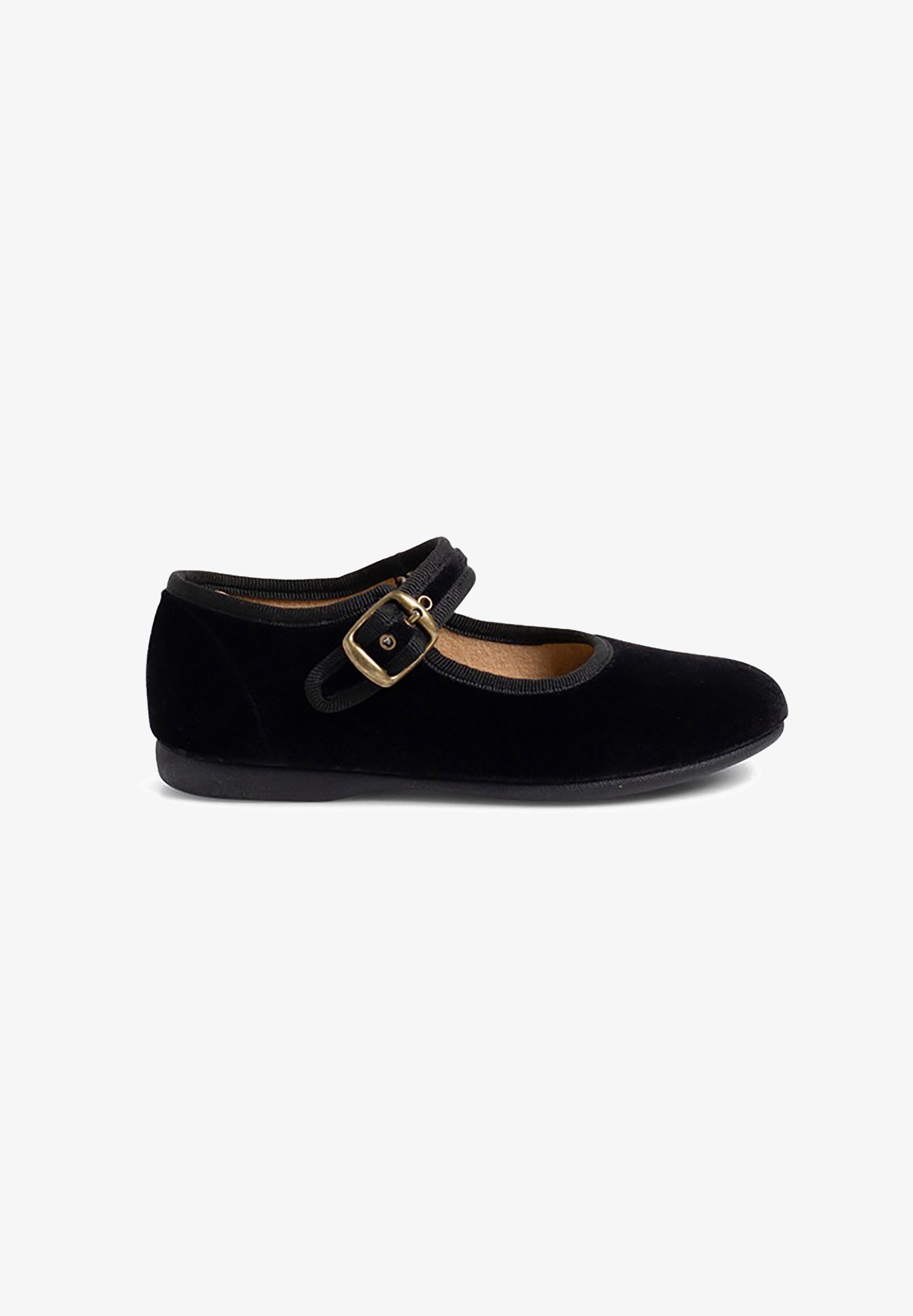 Pisamonas Samt-Babyschuhe mit Schnalle – Schwarz