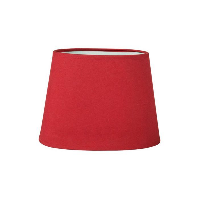 Abajur oval vermelho para luminária de mesa com base de 20,5 cm e soquete E14.