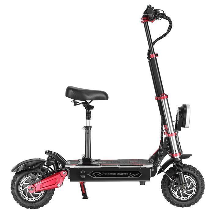 Patinete eléctrico BOYUEDA S5-11 - 2 motores de 3000 W - Batería de 60 V y 38 Ah - Neumáticos de 11 pulgadas - Amortiguador hidráulico - Pantalla LCD