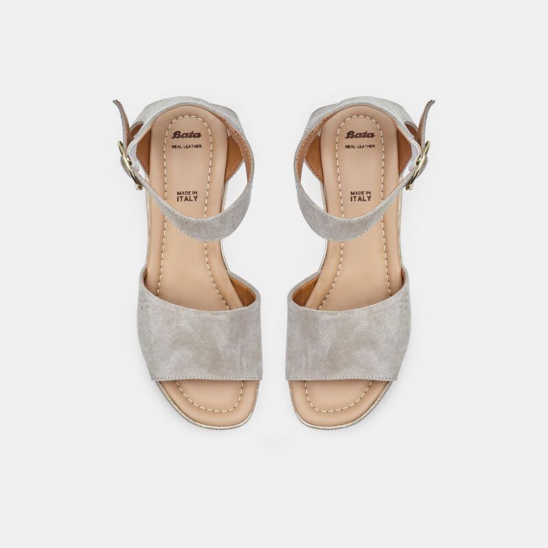 BATA Damsandaler i mocka med kilklack
