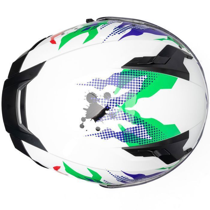Casco integral para moto MOTOBLOUZ EROS JOKR con visera solar | Homologado ECE 22.06 | Pinlock incluido | Blanco brillante |
