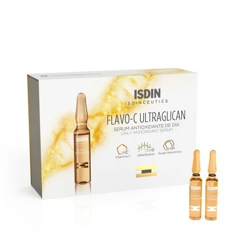 ISDIN Isdin Isdinceutics Flavo-C Ultraglican Antioxidans-Hautserum, 10 Flaschen