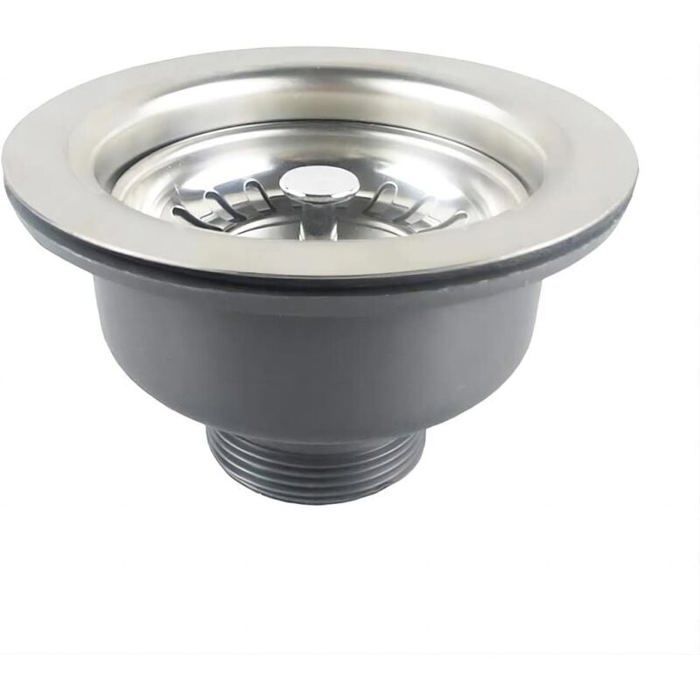Desagüe de fregadero sin rebosadero, cesta completa, acero inoxidable, ø 110 mm 1½