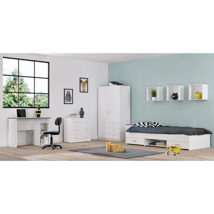 Cama infantil contemporánea PARISOT ZODIAC, blanco mate - 90 x 200 cm