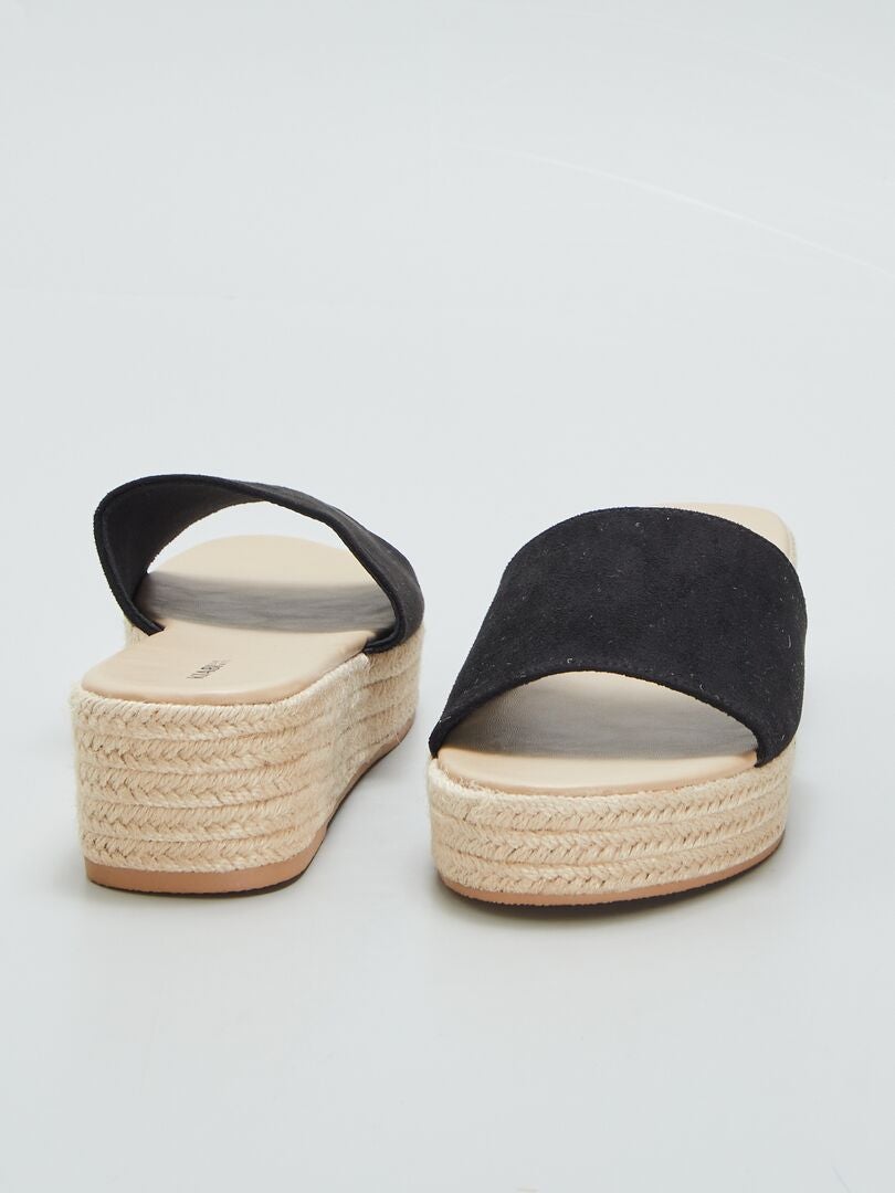 Platformsandalen - ZWART
