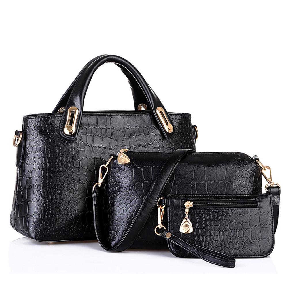 Sac bandoulière femme en cuir souple, style décontracté, noir, modèle T1G