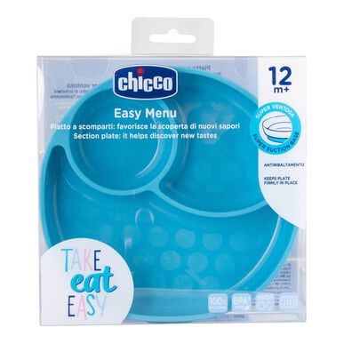 Chicco silikoninen jaettu lautanen, sininen, 1 kpl.