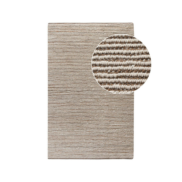 DYWAN Avadi 160x230 cm ivory Z WEŁNY I JUTY ręcznie tkany