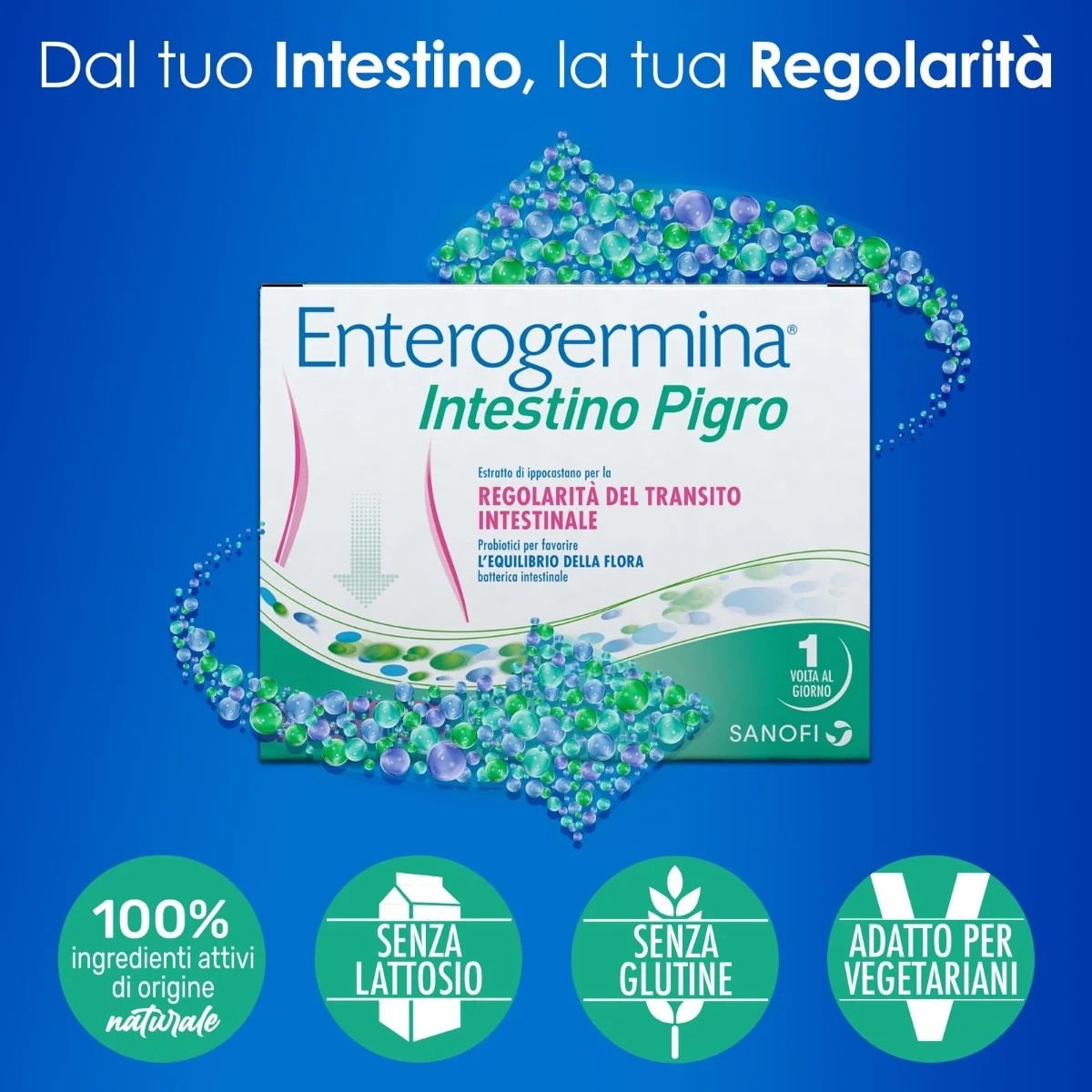 ENTEROGERMINA Enterogermina Voedingssupplement voor een trage darmwerking Regelmatige stoelgang 10 zakjes