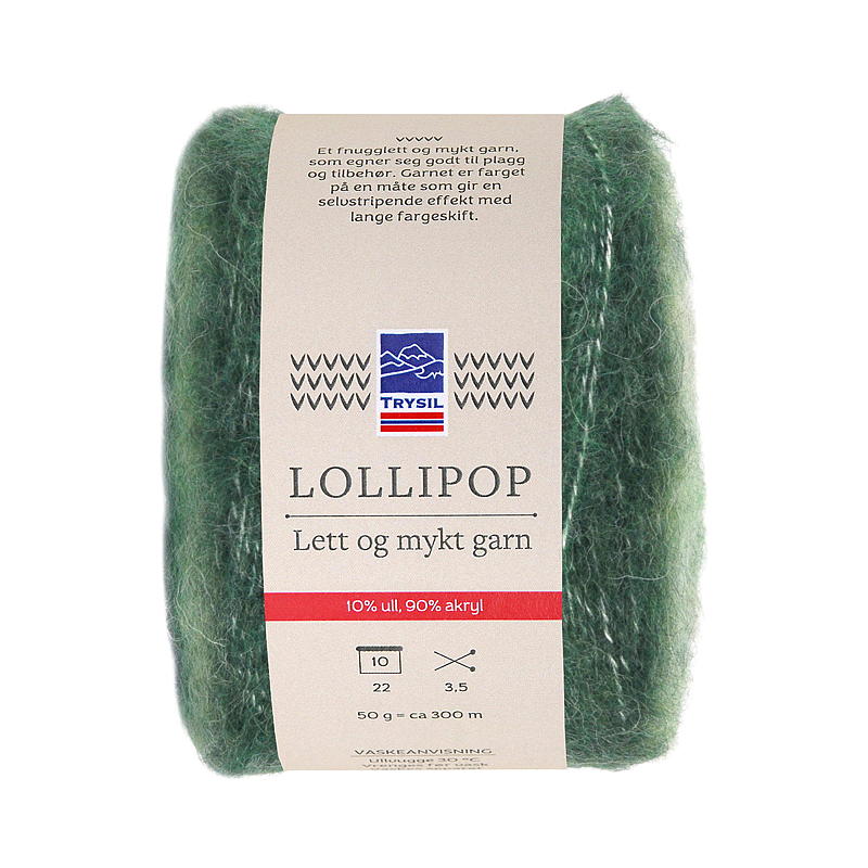 Garn Lokkilpop lys/mørk grønn gradient