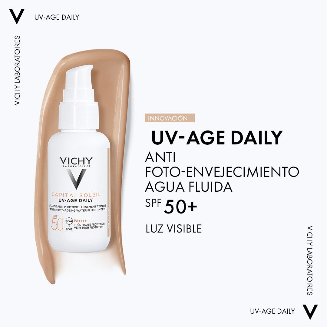 Capital Soleil UV Age Daily SPF 50 tonēts saules aizsargkrēms Aizsardzība pret sauli no aptiekas