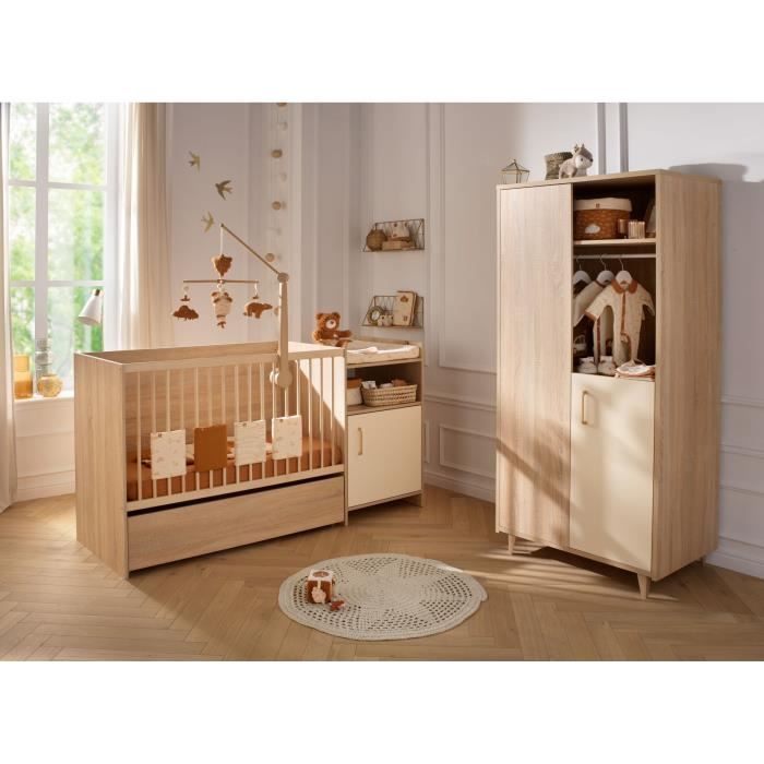 Cama convertible - 120 x 60 cm - Se convierte a 90 x 190 cm - CHARLIE - SAUTHON - Crema