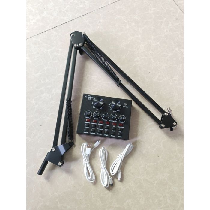 FOLAYA BM800 Kit completo per podcast, kit microfono a condensatore professionale con scheda audio V8 per studio karaoke