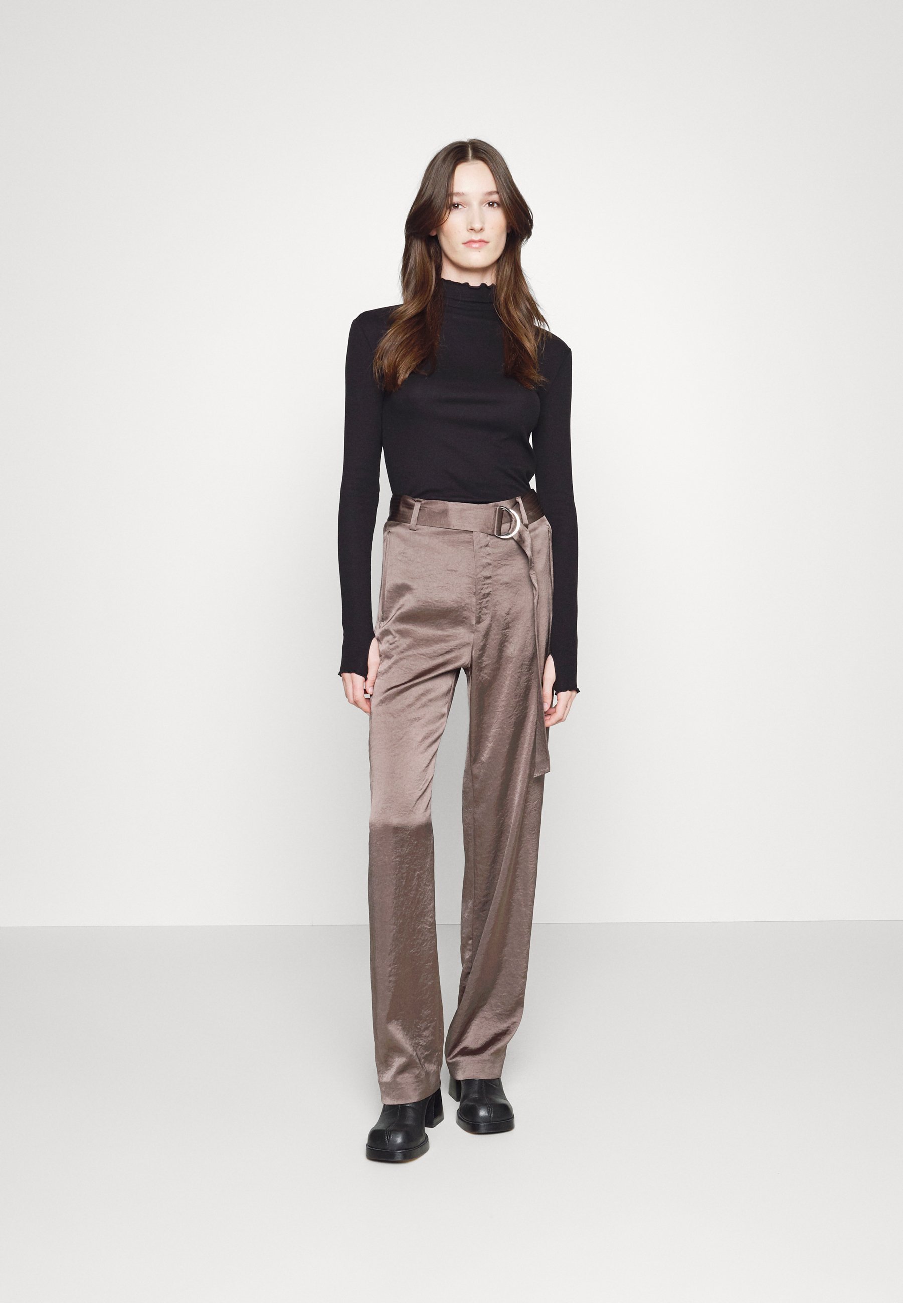 Filippa K MOCK NECK - Top met lange mouwen - zwart
