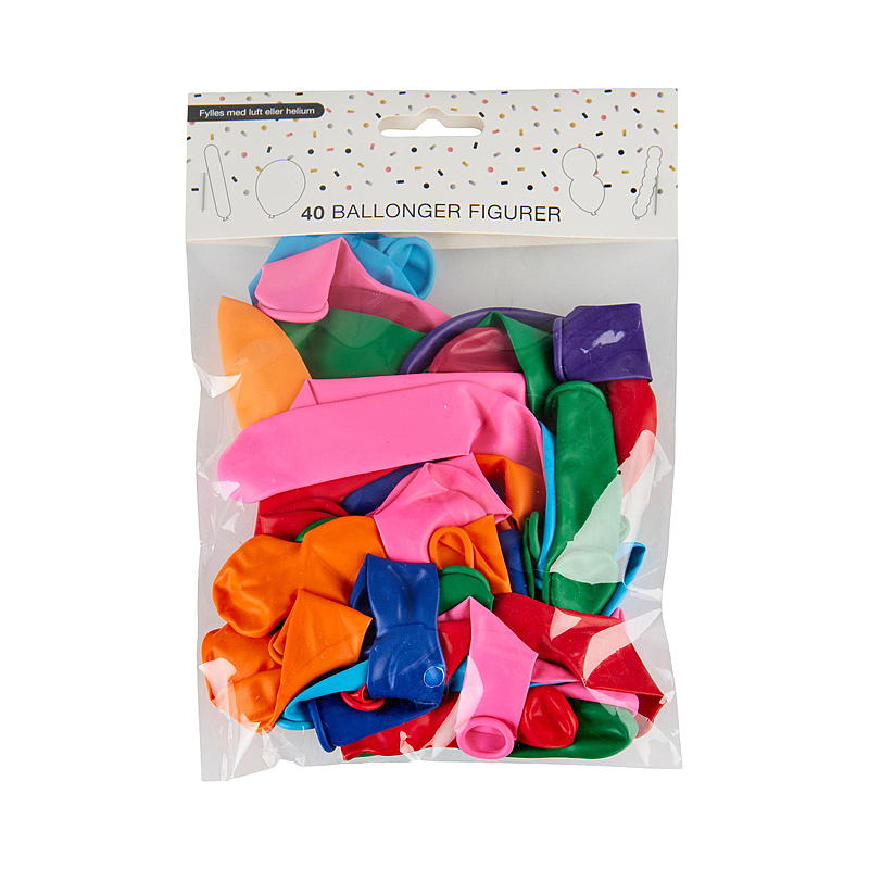 Giform ballonnen, 40 stuks, figuurtjes