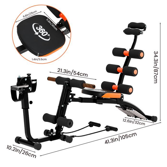 5-in-1 Bauchmuskelbank – Verstellbar und kompakt – Ideal für Krafttraining und Fitness – BIPLUT