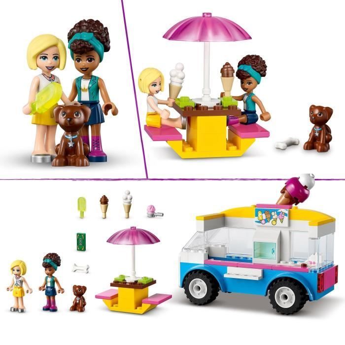 LEGO® 41715 Friends Le Camion de Glaces, Jouet à Construire avec Figurines Chien, Véhicule et Mini-Poupées Dash et Andrea, dès 4