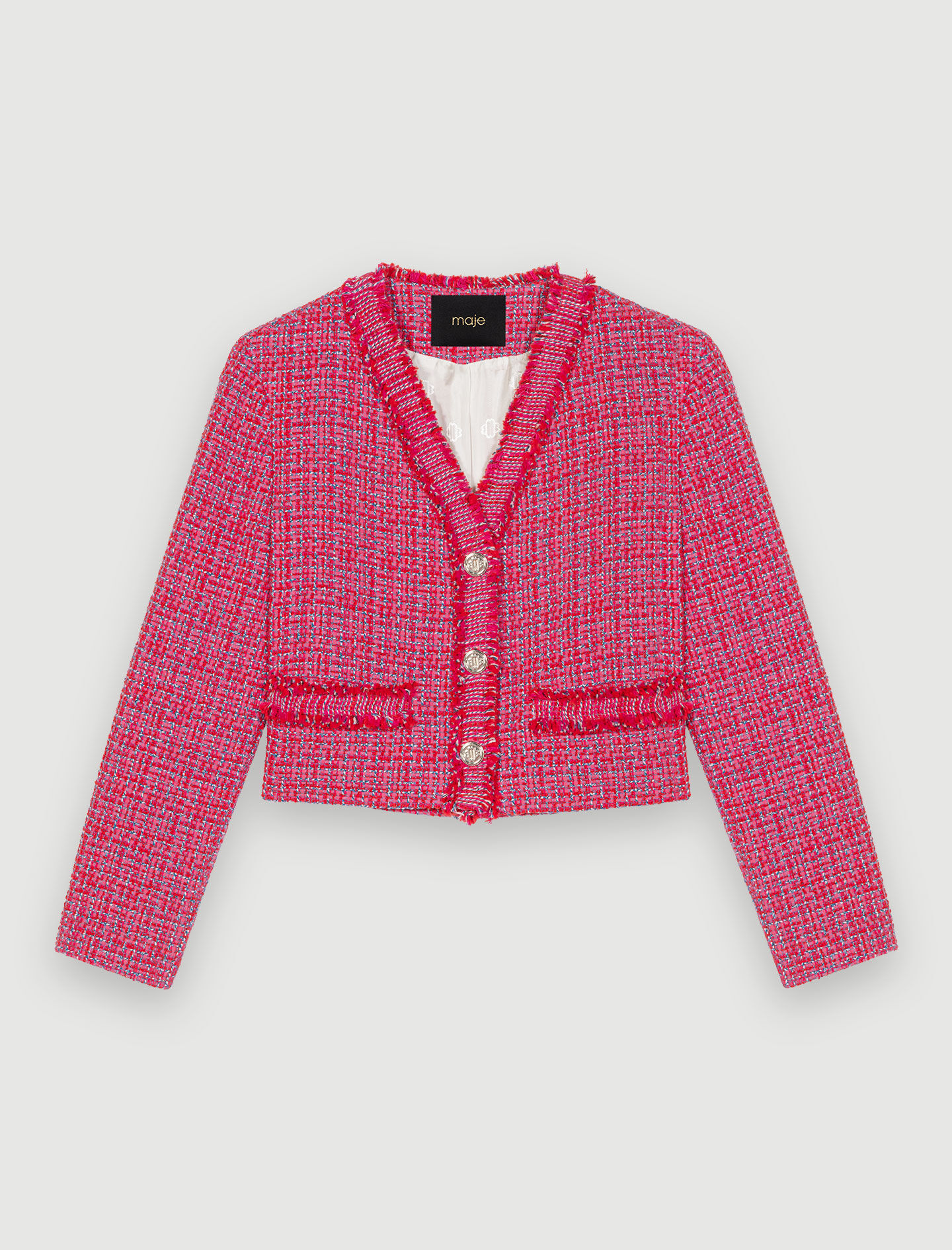 Jachetă fuchsia tweed