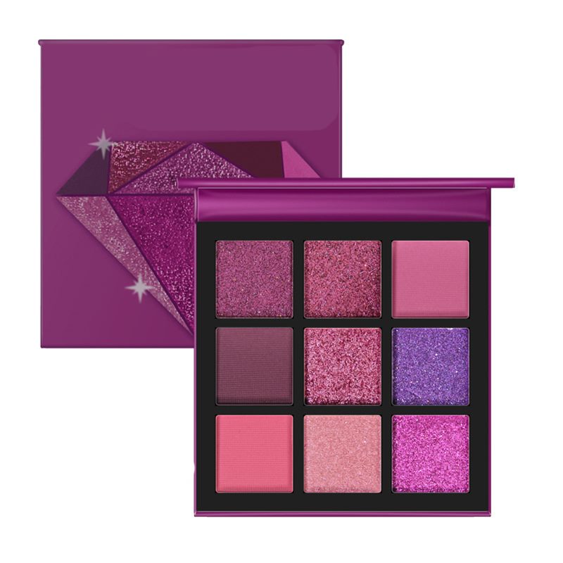 Paleta de sombras de ojos con purpurina de 9 colores, paleta de sombras de ojos mate, sombras de ojos brillantes y con efecto diamante, pigmentos cosméticos en polvo.