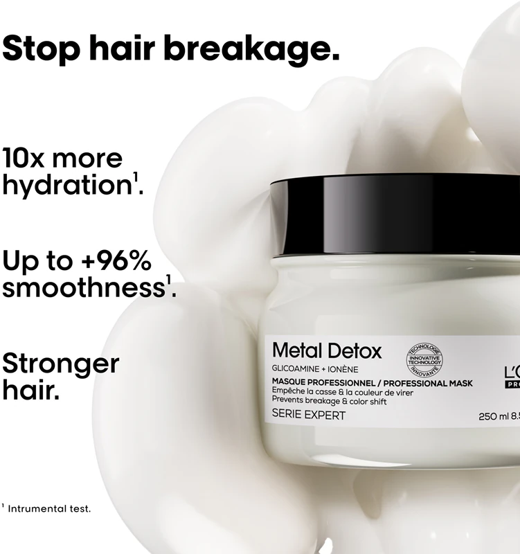 Máscara Nutritiva Profunda L'Oréal Professionnel Serie Expert Metal Detox para Cabelos Coloridos e Danificados