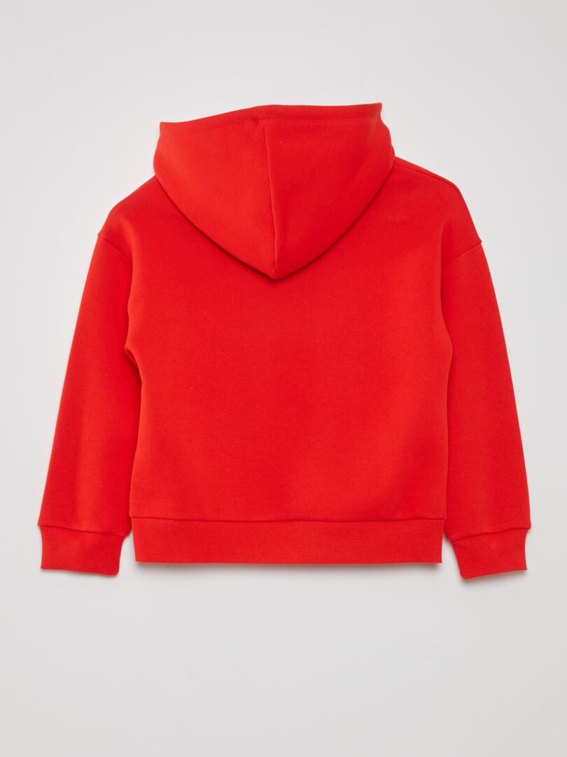 Fleece sweatshirt met USA-print - ROOD