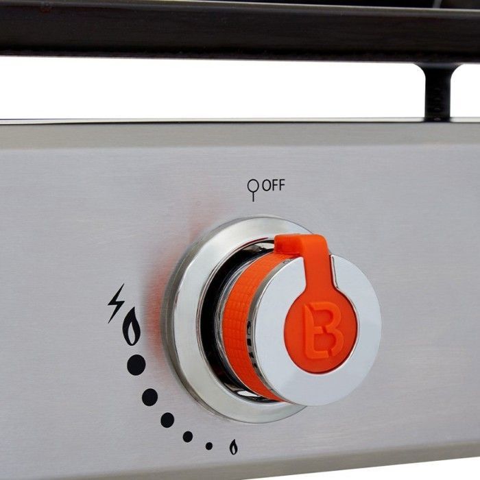 Parrilla de gas Alicia II de acero inoxidable con 3 quemadores - Brasero - 3 quemadores - Placa de acero esmaltado de 67 x 34 cm - Capacidad para hasta 10 personas - 7,5 kW, Gris
