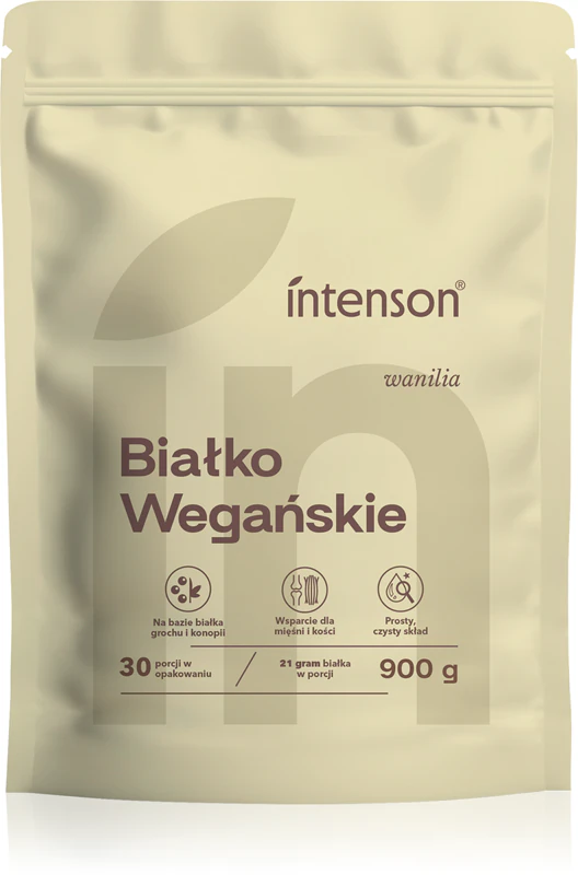Intenson Protein, suplemento alimentar vegano, proteína vegetal, sem adição de açúcar.