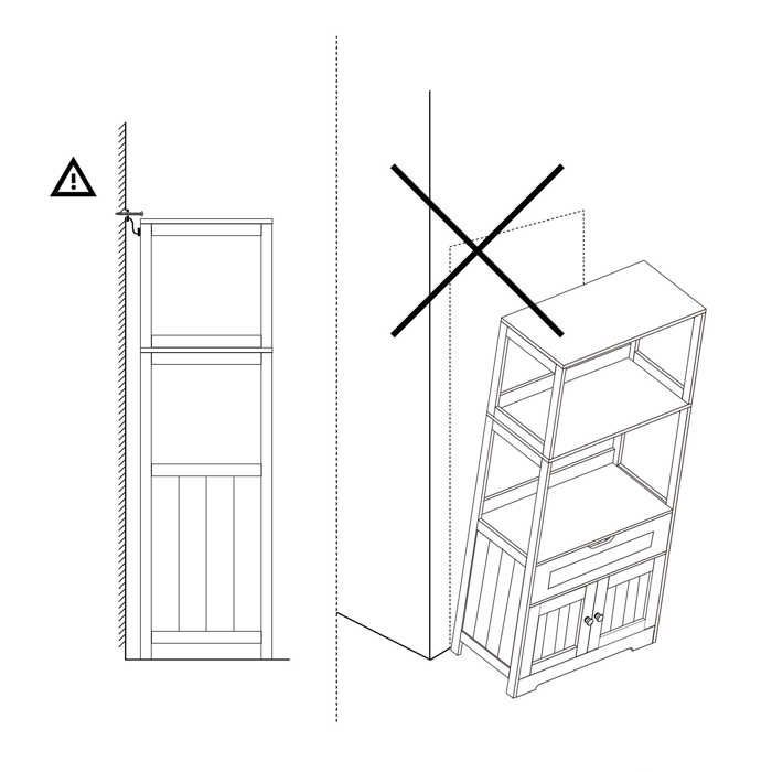 Mueble de almacenamiento para baño con estantes, cajones y armario con puerta, para baño, cocina y sala de estar - Mondeer