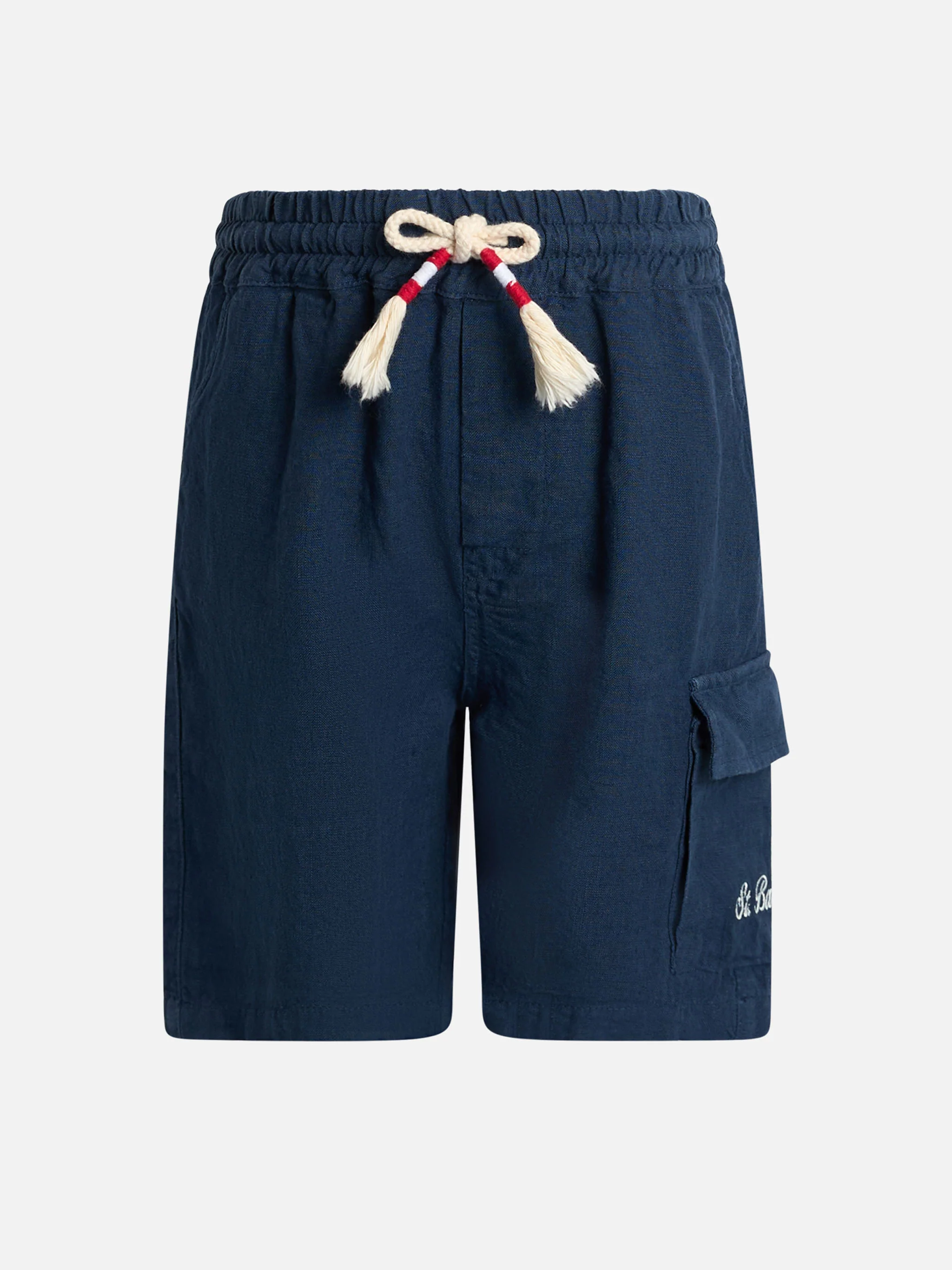 Marseille Jr marineblauwe linnen bermudashorts voor jongens