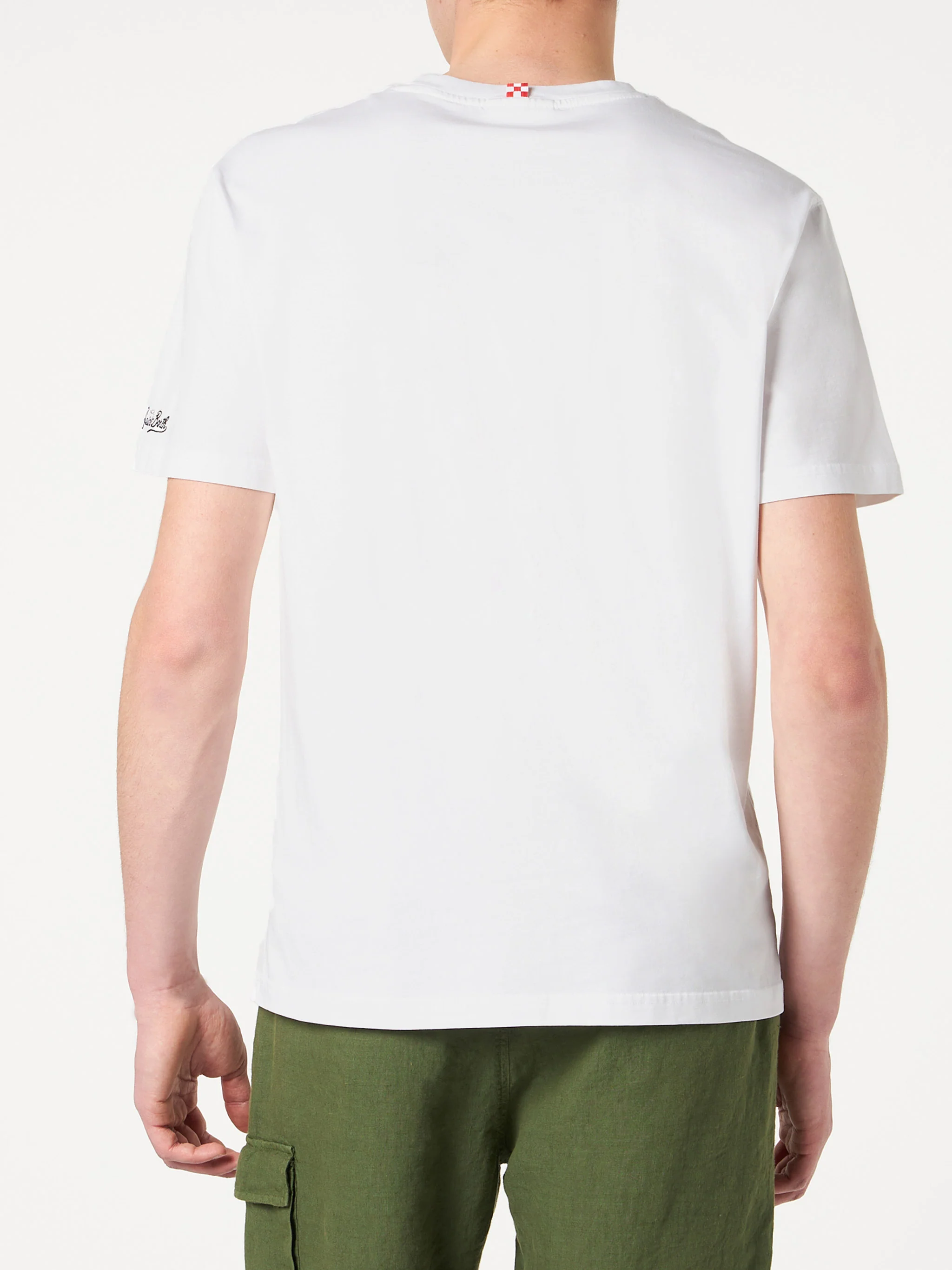 Heren katoenen T-shirt met Back in Saint Barth-print