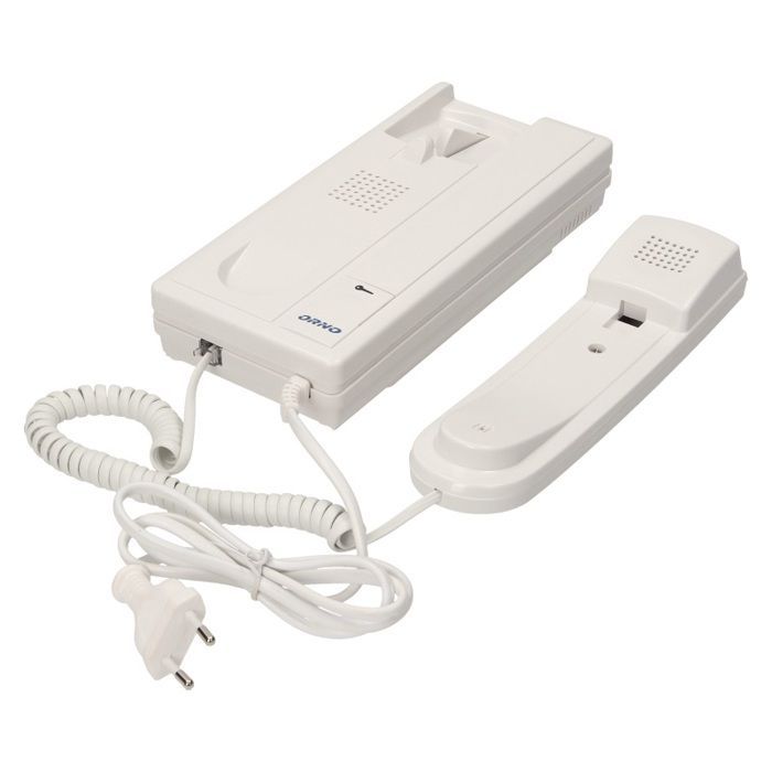 Interphone unifamilial filaire - Orno - Blanc - Montage encastré - 2 fils - Alimentation 230V
