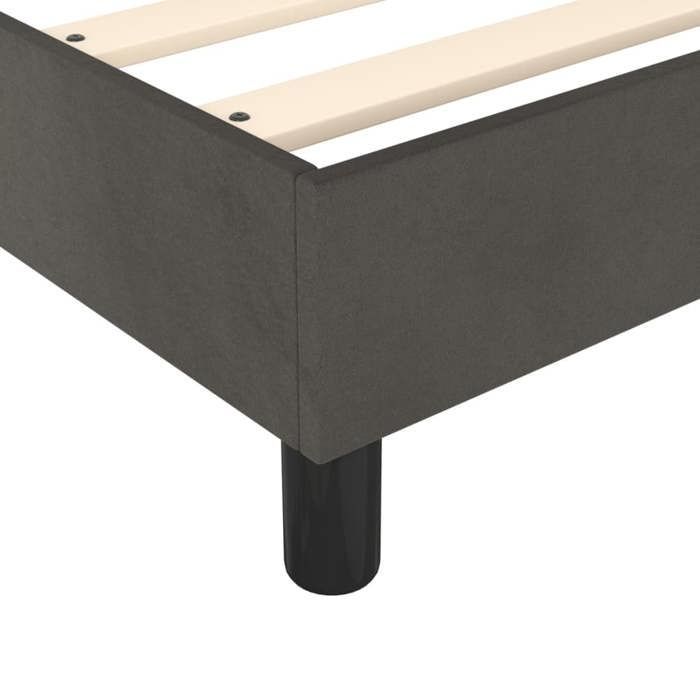 Cama de madera gris de 200 x 200 cm - Carga máxima 150 kg - Estructura de cama de muelles gris oscuro de 200 x 200 cm, terciopelo 005_422891