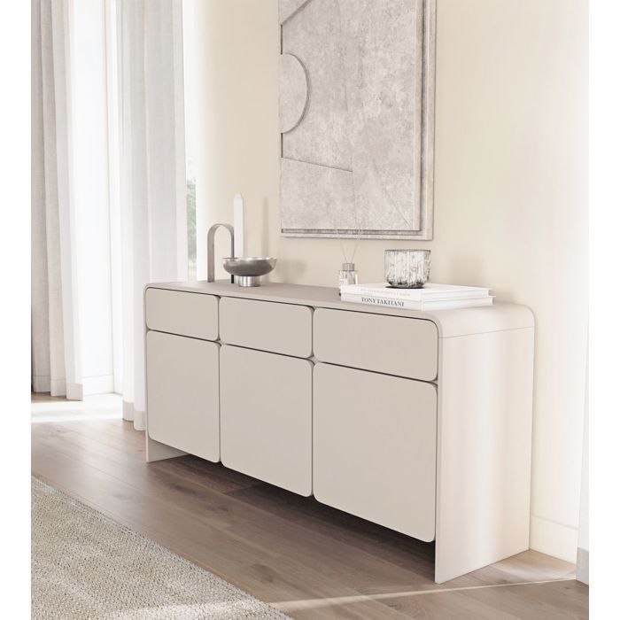 Credenza a 3 ante con 3 cassetti – LUMMO – 156 cm – grigio cashmere