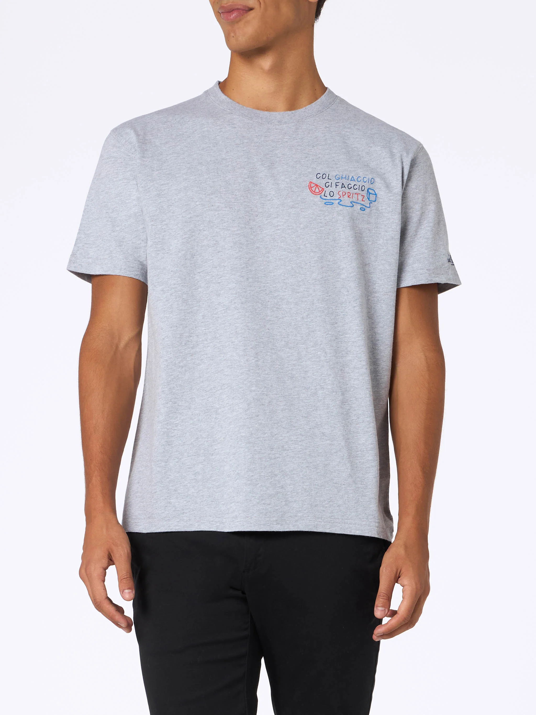 T-shirt da uomo in cotone pesante Arnott con ricamo Col ghiaccio ci fa