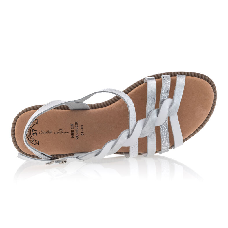 Weiße Damensandalen / Zehenfreie Schuhe
