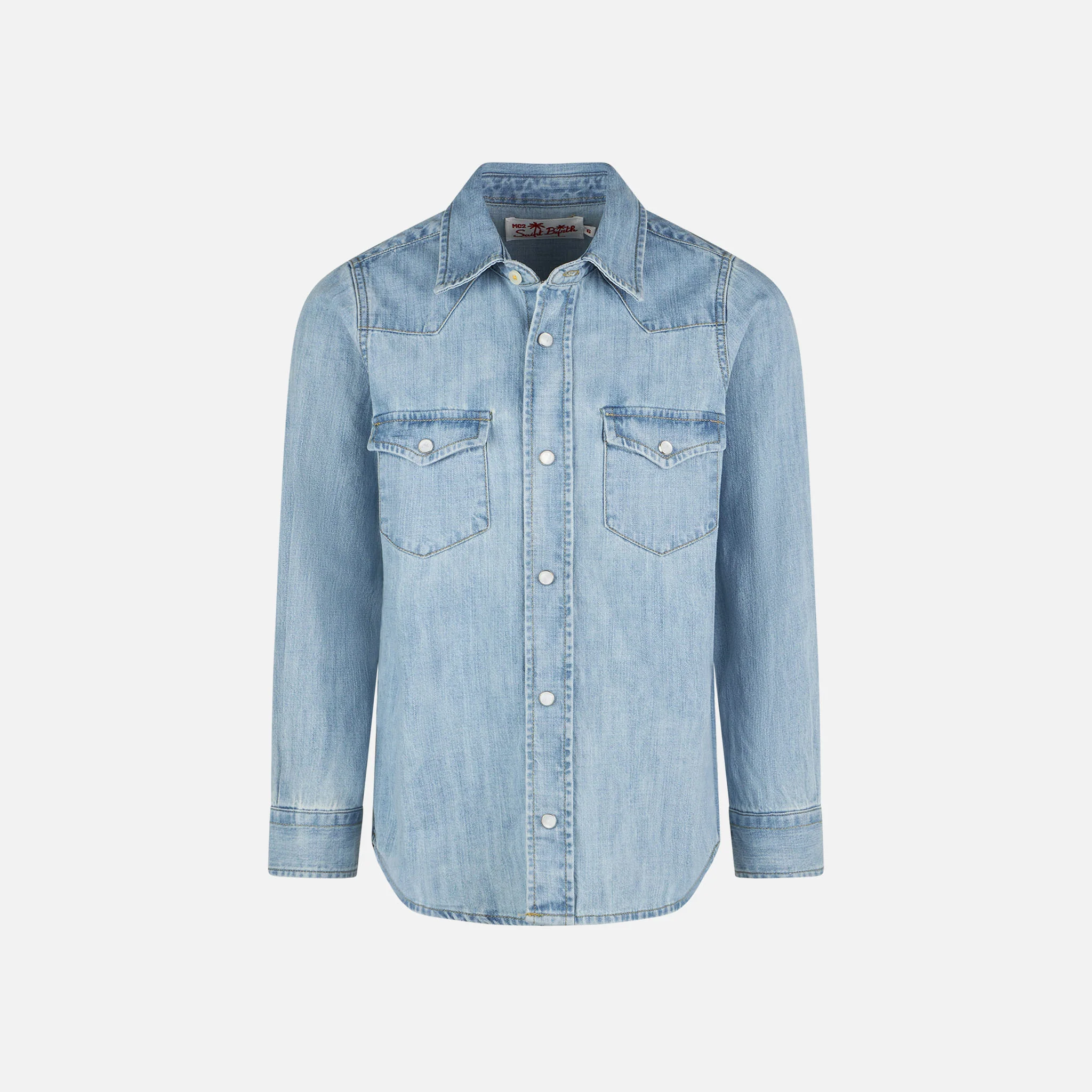 Kinderhemd van linnen en denim