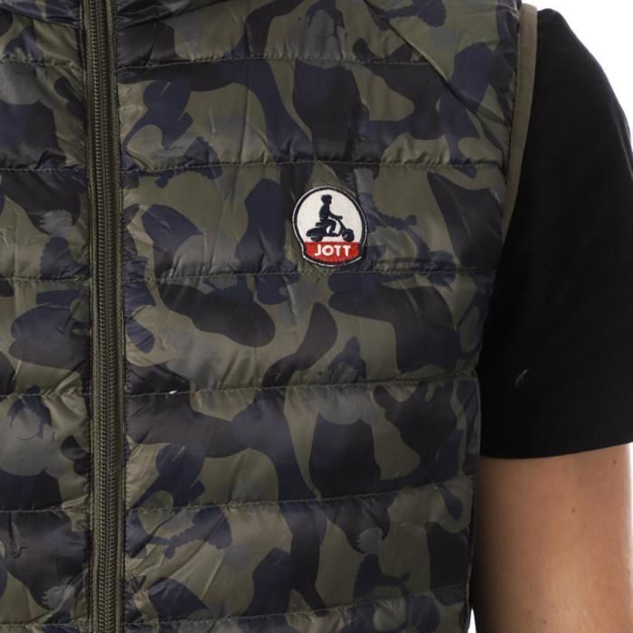 Chaqueta acolchada sin mangas Jott Pat Camo para hombre en gris/verde
