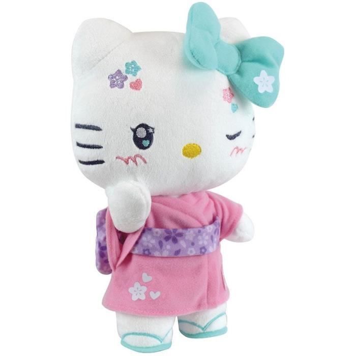 Hello Kitty Kawaii Kimono Plüschtier ca. 22 cm - JEMINI - Kawaii-Version mit rosa Kimono und Flip-Flops.