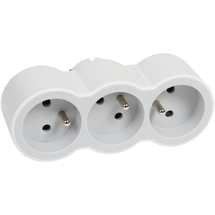 LEGRAND Triplite FB 3x2P+T standard prises frontales - Blanc et gris