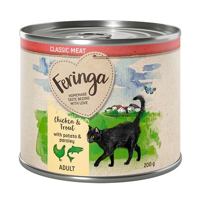 sachets de 200 g de nourriture humide pour chat Feringa Classic Menu Viande - 5 + 1 offert !*
