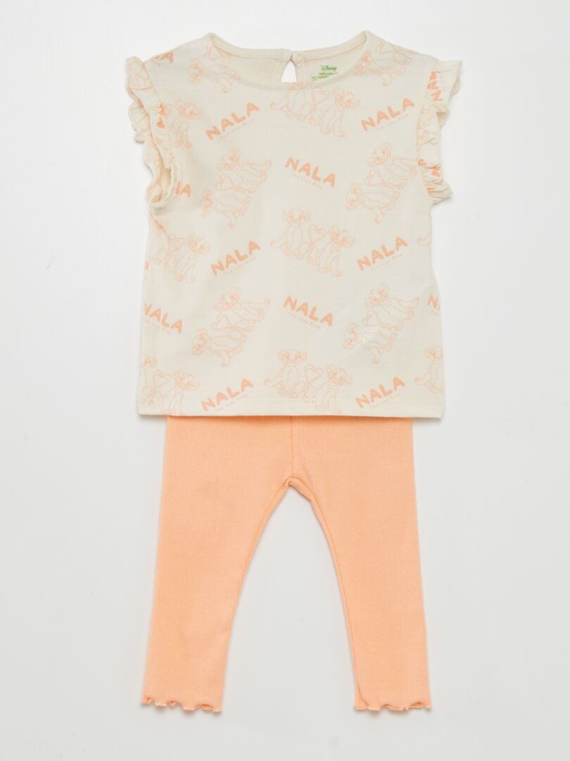 De Lion King T-shirt en legging set - WIT